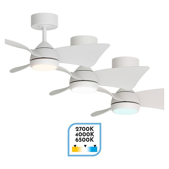 Arte confort Ventilador de techo Roma (Blanco, 76 cm, 16 W, Blanco cálido) | BAUHAUS