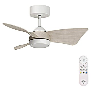 Arte confort Ventilador de techo Roma (Blanco/Madera, 76 cm, 16 W, Blanco cálido)