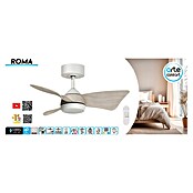 Arte confort Ventilador de techo Roma (Blanco/Madera, 76 cm, 16 W, Blanco cálido) | BAUHAUS