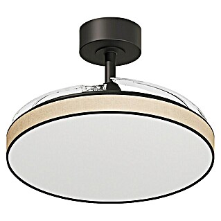 Arte confort Ventilador de techo Tunez (Negro, 105,5 cm, 30 W, Blanco cálido)