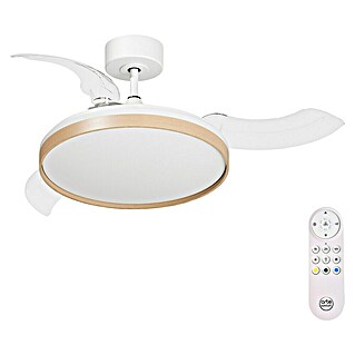 Arte confort Ventilador de techo Varadero (Blanco/Madera, 112 cm, 50 W, Blanco cálido)