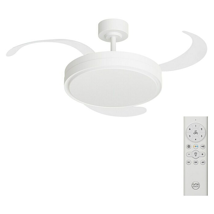 Arte confort Ventilador de techo Verona L (Blanco, 122 cm, 30 W, Blanco cálido) | BAUHAUS