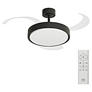 Arte confort Ventilador de techo Verona L (Negro, 122 cm, 30 W, Blanco cálido)