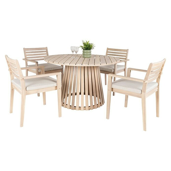 Sunfun Mesa de jardín Nour (Ø x Al: 120 x 74 cm, Madera de acacia, Natural) | BAUHAUS