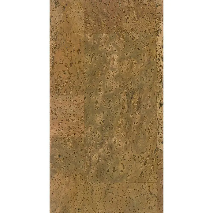 Granorte Korkboden Naturtrend - Element Rust, 910 x 300 x 9,5 mm - Naturbrauner Korkboden mit sichtbarer Textur und rechteckigen Abschnitten.