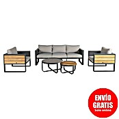 Kactus republic Conjunto de muebles Mónaco (5 pzs., Aluminio/Teca, Antracita) | BAUHAUS
