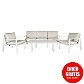 Kactus republic Conjunto de muebles Onix (4 pzs., Aluminio/Ratán sintético, Blanco) | BAUHAUS