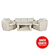 Kactus republic Conjunto de muebles Morea (4 pzs., Aluminio/Ratán sintético, Perla) | BAUHAUS