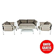 Kactus republic Conjunto de muebles Montecarlo (4 pzs., Aluminio, Blanco) | BAUHAUS