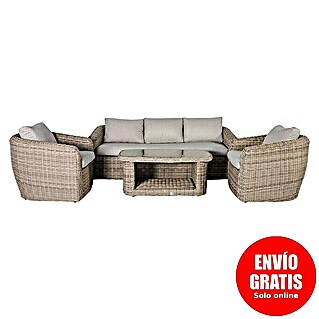 Kactus republic Conjunto de muebles Morea (4 pzs., Aluminio/Ratán sintético, Natural)
