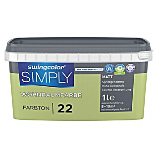 swingcolor Boja za zid Simply (Zelena – br. 22, Mat, 1 l)