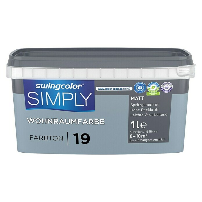 swingcolor Stenska barva Simply  (Modra - št. 19, Mat, 1 l) | Živobarvne disperzijske barve | Stenske barve | Barve | Barve in tapete | Izdelki | BAUHAUS