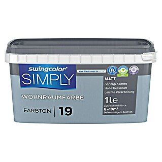 swingcolor Boja za zid Simply (Plava – br. 19, Mat, 1 l)