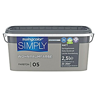 swingcolor Stenska barva Simply (Siva - št. 5, Mat, 2,5 l)