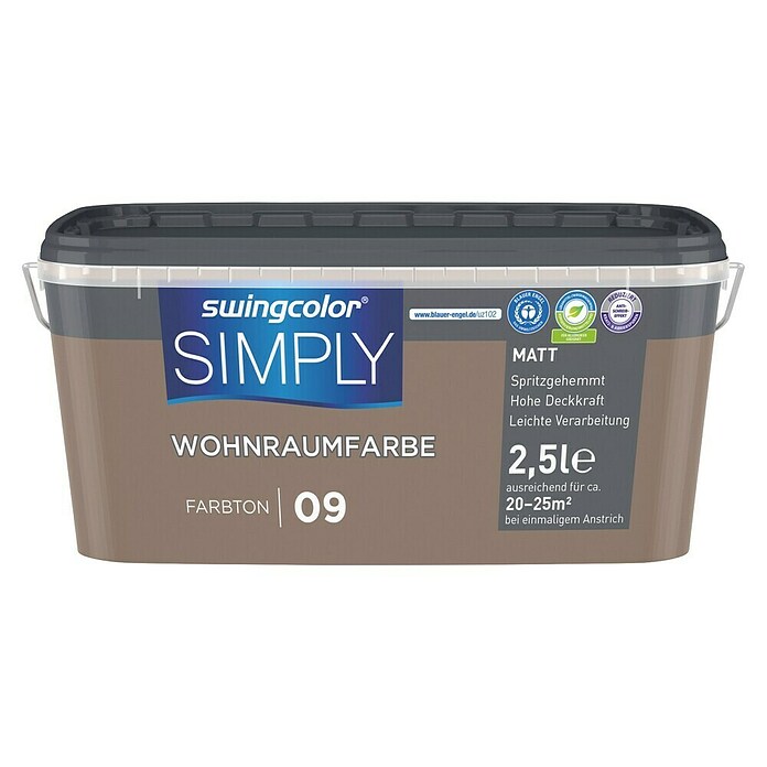 swingcolor Stenska barva Simply  (Rjava - št. 9, Mat, 2,5 l) | Živobarvne disperzijske barve | Stenske barve | Barve | Barve in tapete | Izdelki | BAUHAUS
