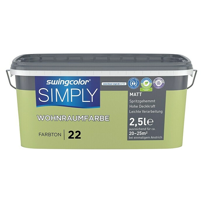 swingcolor Stenska barva Simply  (Zelena - št. 22, Mat, 2,5 l) | Živobarvne disperzijske barve | Stenske barve | Barve | Barve in tapete | Izdelki | BAUHAUS