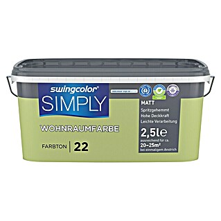 swingcolor Boja za zid Simply (Zelena – br. 22, Mat, 2,5 l)