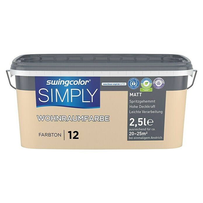 swingcolor Stenska barva Simply  (Svetlo rjava - št. 12, Mat, 2,5 l) | Živobarvne disperzijske barve | Stenske barve | Barve | Barve in tapete | Izdelki | BAUHAUS