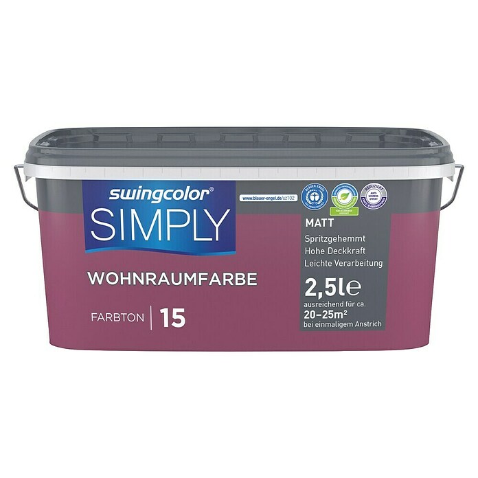 swingcolor Stenska barva Simply  (Rdeča - št. 15, Mat, 2,5 l) | Živobarvne disperzijske barve | Stenske barve | Barve | Barve in tapete | Izdelki | BAUHAUS