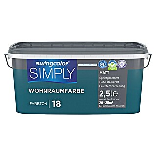 swingcolor Boja za zid Simply (Plava – br. 18, Mat, 2,5 l)