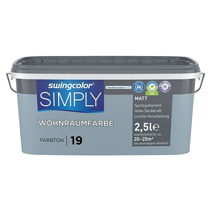 swingcolor Boja za zid Simply  (Plava – br. 19, Mat, 2,5 l) | BAUHAUS