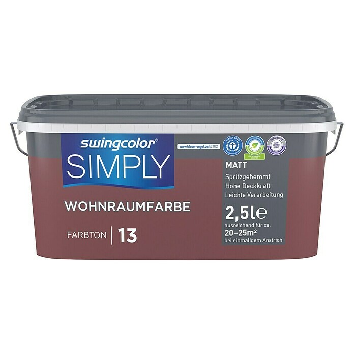 swingcolor Stenska barva Simply  (Rdeča - št. 13, Mat, 2,5 l) | Živobarvne disperzijske barve | Stenske barve | Barve | Barve in tapete | Izdelki | BAUHAUS