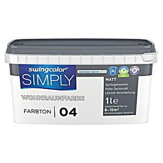 swingcolor Boja za zid Simply (Siva – br. 04, Mat, 1 l)