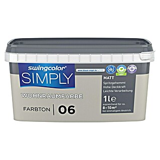 swingcolor Boja za zid Simply (Sivo-bež – br. 06, Mat, 1 l)