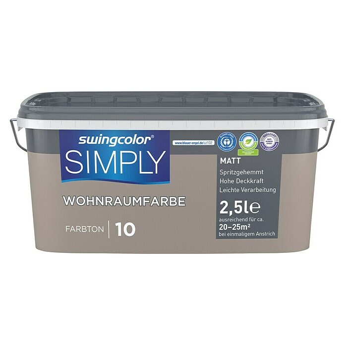 swingcolor Boja za zid Simply  (Smeđa – br. 10, Mat, 2,5 l) | BAUHAUS