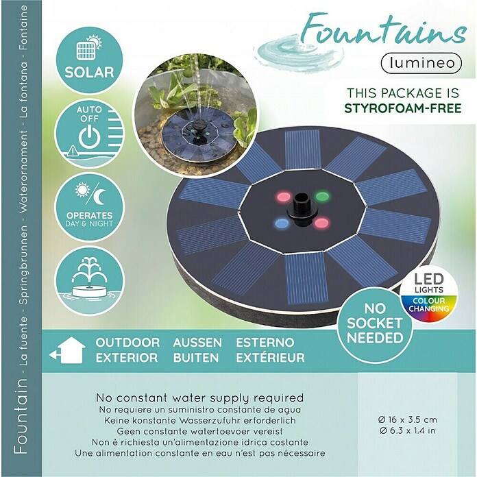 Fuente LED Lioni (Ø x Al: 16 x 3,5 cm, Negro) | BAUHAUS