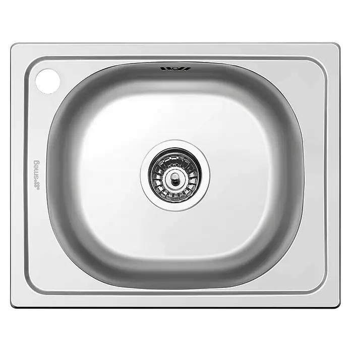 Smeg Fregadero encastrable LYP401 - L x An: 40 x 50 cm, Orificios para grifo: Izquierda, Acero inoxidable - Fregadero de acero inoxidable Smeg, encastrado con cubeta redonda y válvula de cesta. Ideal para la cocina moderna.