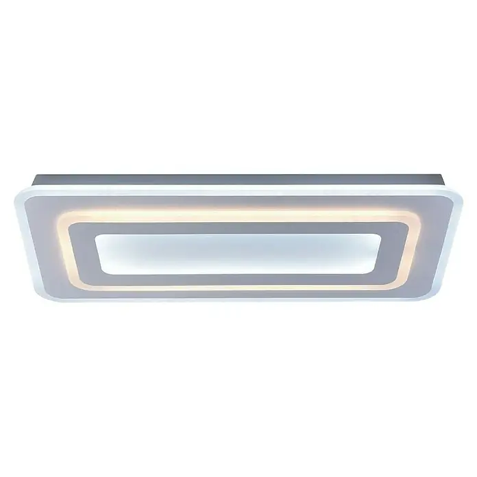 Panaled Katto Plafón LED - 80 W, Blanco, Blanco cálido - Lámpara de techo LED moderna con diseño rectangular anidado, que proporciona una iluminación indirecta cálida para interiores elegantes.