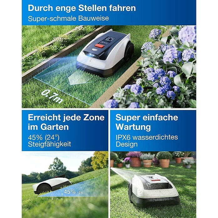Ecovacs Goat Robotmaaier O800 RTK (800 m², Snijbreedte: 22 cm, Satellietnavigatie, RTK) | BAUHAUS