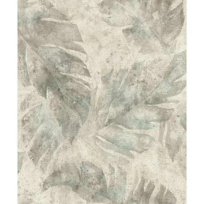 Rasch Selection Vliestapete Vinyl - Betongrau, Floral, L x B: 10,05 x 0,53 m - Elegantes Blattmuster-Design für stilvolle Oberflächen. Das raffinierte Dekor verleiht jedem Raum eine ruhige, natürliche Note.
