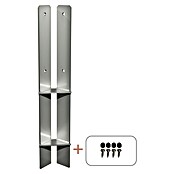 Plus H-Pfostenanker Über-Eck für Pfosten 9 cm (L x B x H: 6 x 6 x 60 cm, Silber) | BAUHAUS