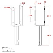 Plus U-Pfostenträger für Pfosten 9 cm (L x B x H: 5 x 9,1 x 40 cm, Pulverbeschichtet, Schwarz (RAL 9005)) | BAUHAUS