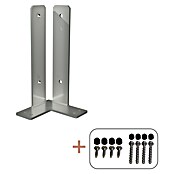 Plus Pfostenträger Über-Eck für Pfosten 9 cm (L x B x H: 15 x 15 x 30 cm, Silber) | BAUHAUS