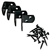 Plus Winkelverbinder (L x B x H: 3,7 x 3,7 x 3 cm, Pulverbeschichtet, Schwarz (RAL 9005), 4 Stk.) | BAUHAUS