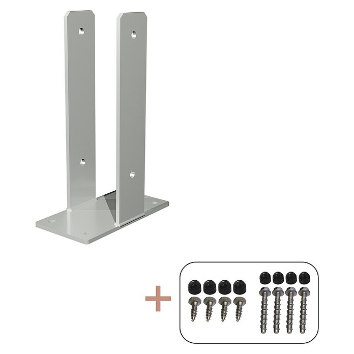 Plus U-Pfostenträger für Pfosten 9 cm (L x B x H: 20 x 10,3 x 30 cm, Silber) | BAUHAUS
