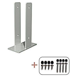 Plus U-Pfostenträger für Pfosten 9 cm (L x B x H: 20 x 10,3 x 30 cm, Silber)