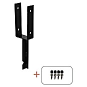 Plus U-Pfostenträger für Pfosten 9 cm (L x B x H: 5 x 9,1 x 40 cm, Pulverbeschichtet, Schwarz (RAL 9005)) | BAUHAUS