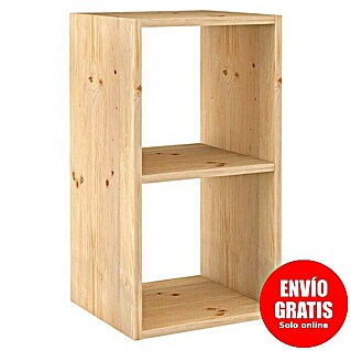 Astigarraga Dinamic Estantería de madera (Al x An x Pr: 70,8 x 36,2 x 33 cm, Capacidad de carga por balda: 50 kg, Número de baldas: 2 ud., Atornillado, Natural)