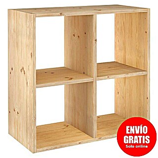 Astigarraga Dinamic Estantería de madera (Al x An x Pr: 70,8 x 70,8 x 33 cm, Capacidad de carga por balda: 50 kg, Número de baldas: 2 ud., Atornillado, Natural)