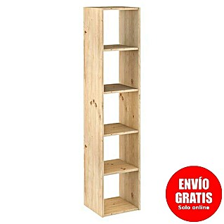 Astigarraga Dinamic Estantería de madera (Al x An x Pr: 174,6 x 36,2 x 33 cm, Capacidad de carga por balda: 50 kg, Número de baldas: 5 ud., Atornillado, Natural)