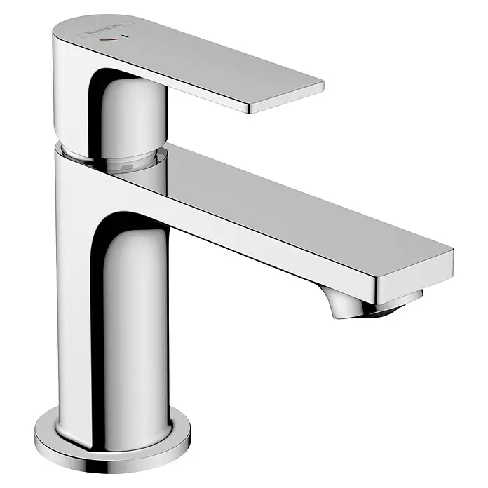 Hansgrohe Rebris E Waschtischarmatur 80 CoolStart Eco - Chrom, Durchflussmenge: 4 l/min, Ausstattung Armatur: Zugstange - Hansgrohe Metropol Waschtischarmatur, einhebelig, mit minimalistischem Design, verchromt und modern für jedes Badezimmer.\n