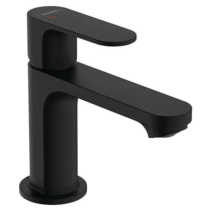 Hansgrohe Rebris S Waschtischarmatur 80 CoolStart Eco - Schwarz, Durchflussmenge: 4 l/min, Ausstattung Armatur: Zugstange - Elegante, mattschwarze Armatur von Hansgrohe mit klaren Linien und modernem Design. Perfekt für stilvolle Badezimmer und Küchen.