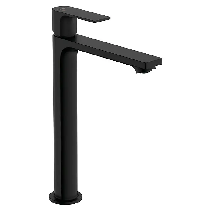 Hansgrohe Rebris E Waschtischarmatur 240 CoolStart Eco - Schwarz, Durchflussmenge: 4 l/min, Ausstattung Armatur: Zugstange - Elegante, mattschwarze Armatur mit geradlinigem Design für moderne Badezimmer. Ideal für stilvolle Waschtische.