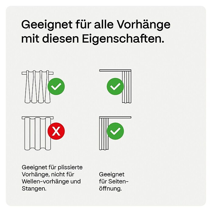 Vorhangschiene MotionBlinds Seitenöffnung Elektrisch (Anzahl Läufe: 1 Stk., 180 cm, Weiß) | BAUHAUS