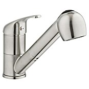 Camargue Spültischarmatur Argon (Niederdruck, Geschirrbrause herausziehbar, Edelstahl, Matt)