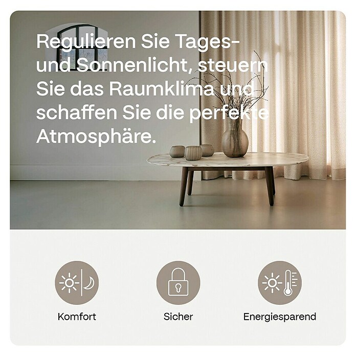 Vorhangschiene MotionBlinds Seitenöffnung Elektrisch (Anzahl Läufe: 1 Stk., 280 cm, Weiß) | BAUHAUS